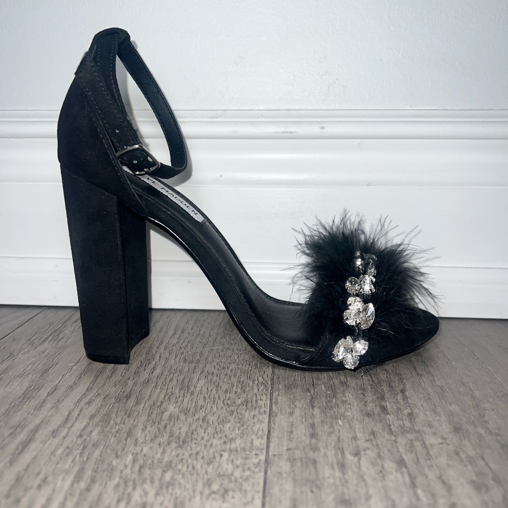 Steve Madden Black Heels with Crystal Accents - Picture 7 of 8